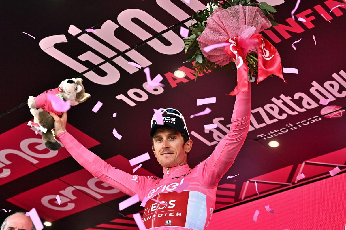 Will Geraint Thomas keep the pink jersey even on Thursday, when the stage ends uphill again?  Photo: EPA