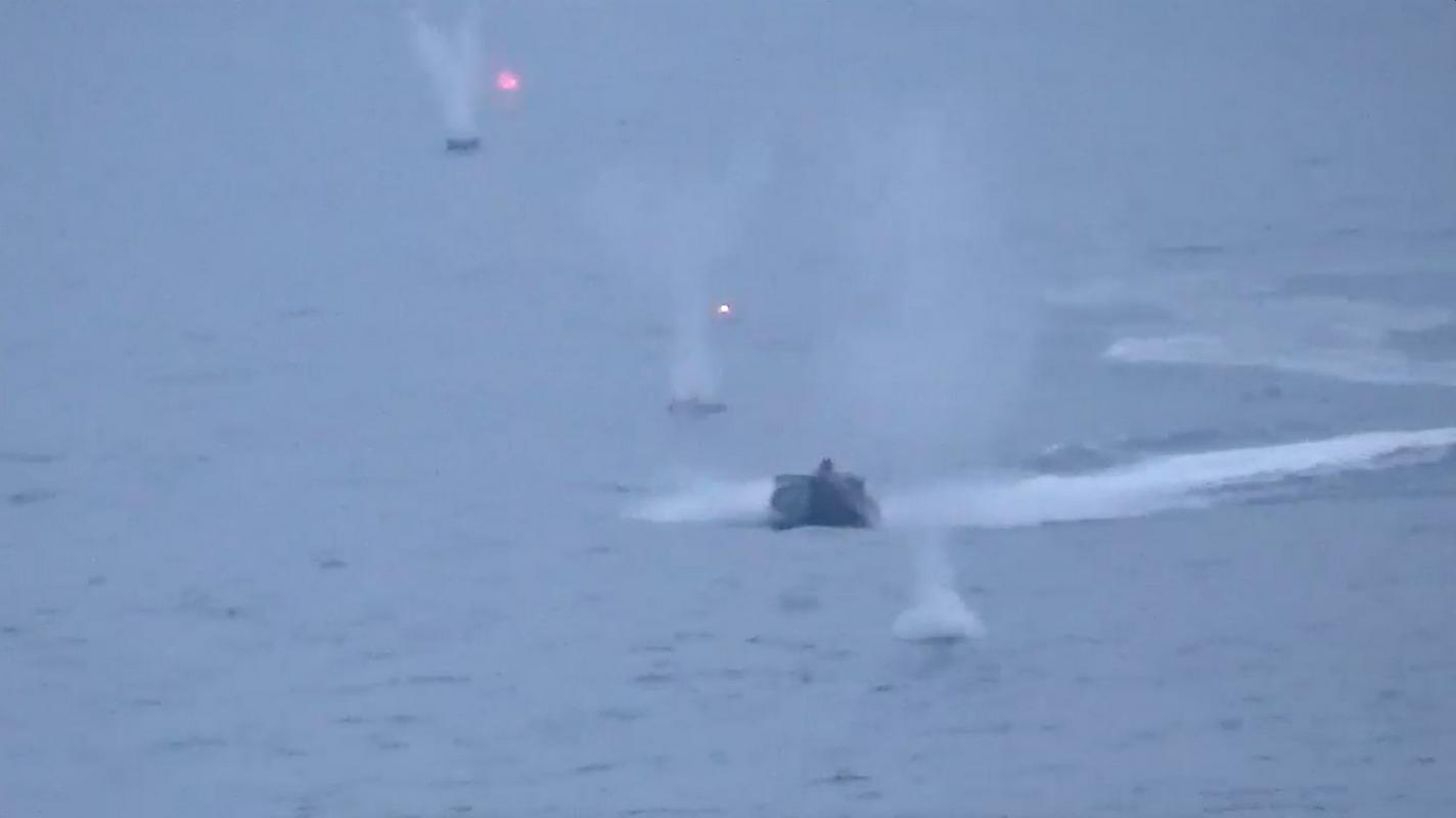 The Russian Ministry of Defense published photos of alleged Ukrainian speedboats.  Photo: Reuters