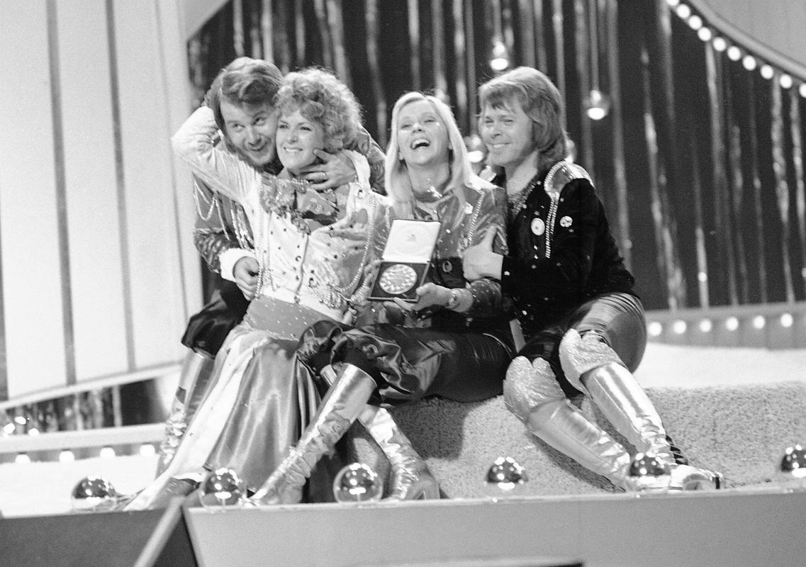 ... and in April 1974 after winning the Eurovision Song Contest.  Photo: AP