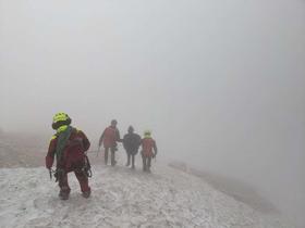 Opération de sauvetage d'un randonneur français porté disparu dans le secteur de Jalovac.  Photo : Association de secours en montagne de Slovénie