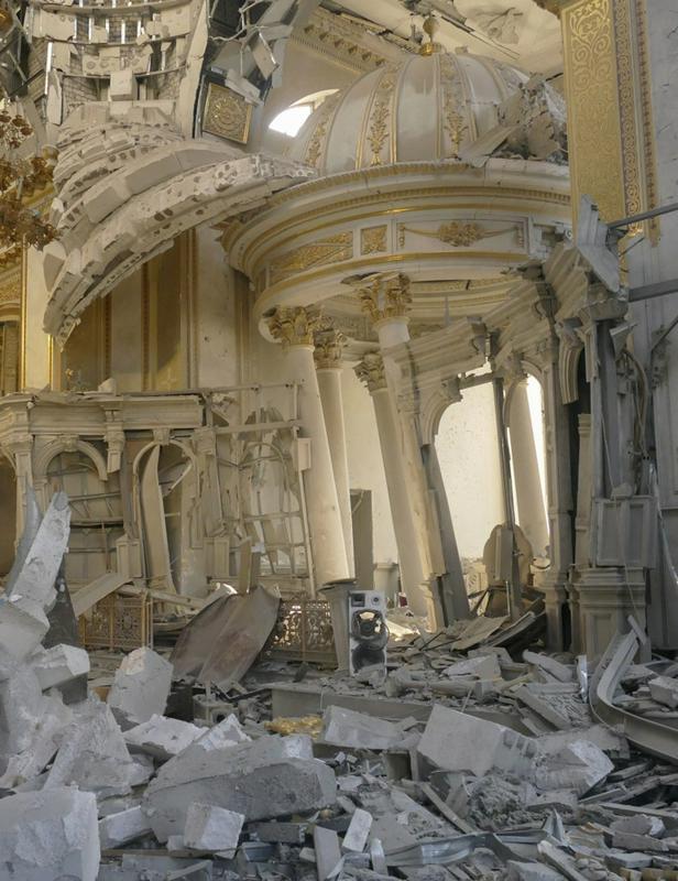La cattedrale fu gravemente danneggiata la notte del 23 luglio.  Foto: EPA