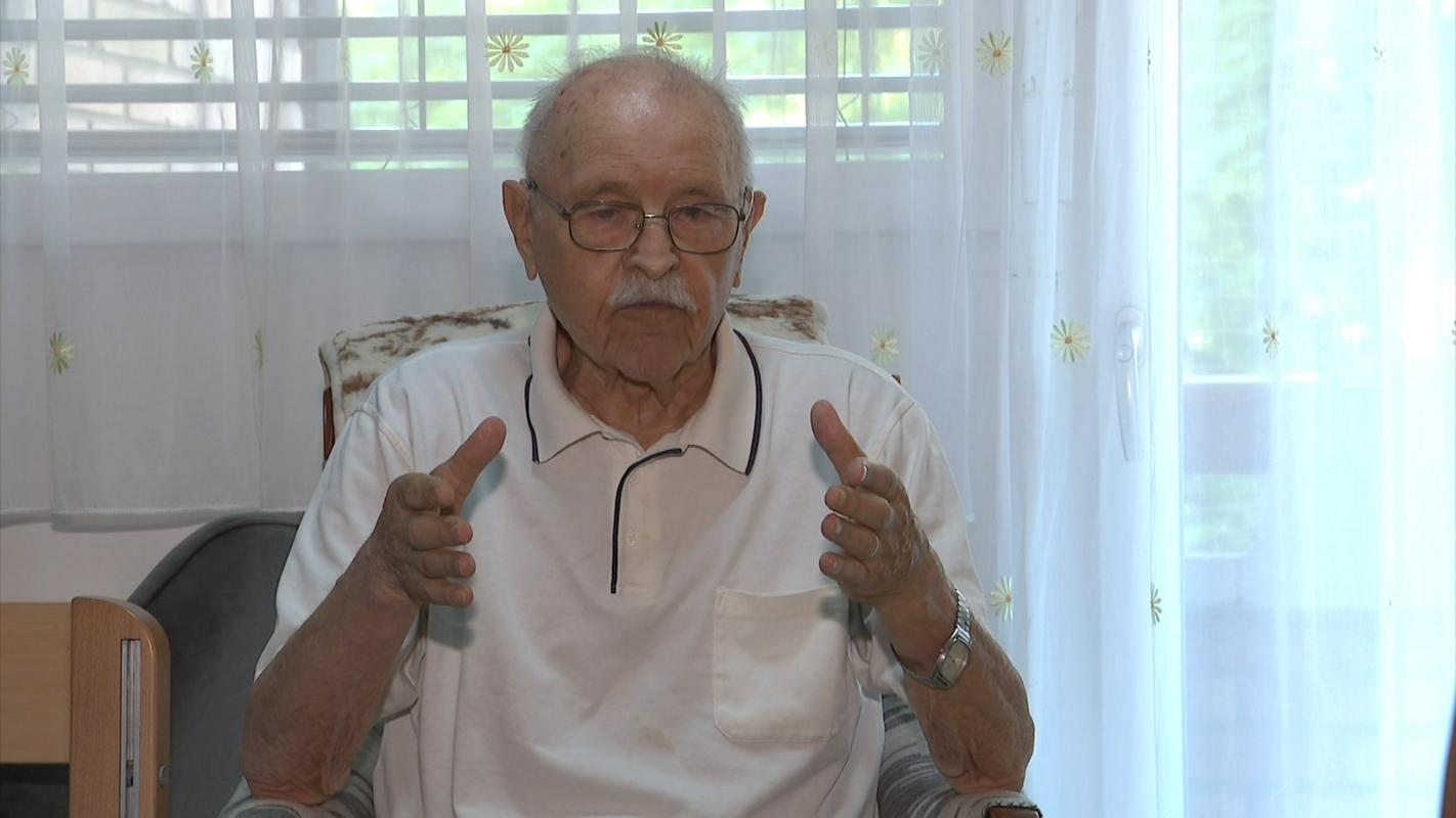 96-letni Franc Čevnik. Foto: TV Slovenija