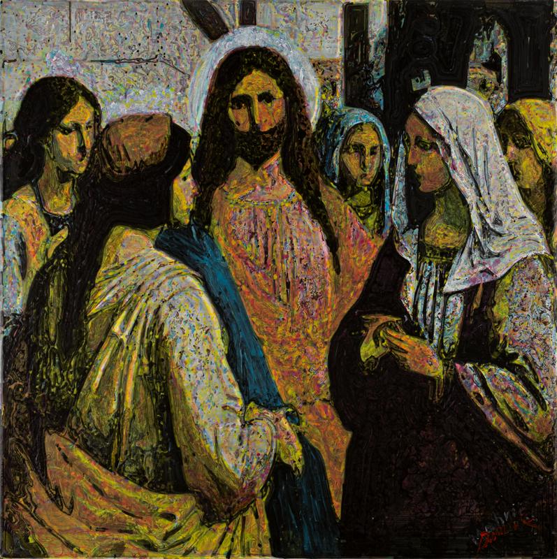 Dominik Mahnič: Jezus tolaži jeruzalemske žene. Foto: Galerija Vžigalica