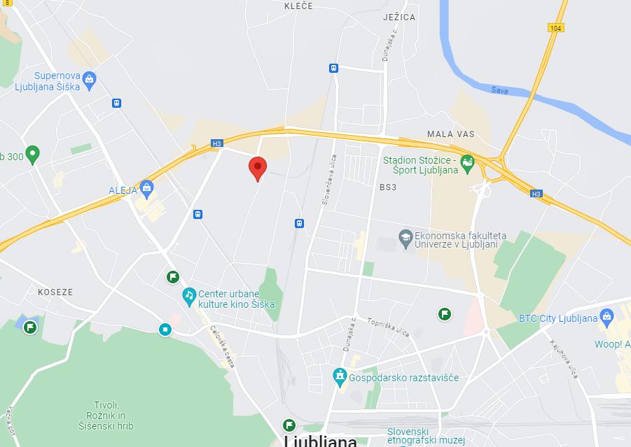 Začasna lokacija SNG-ja Drama Ljubljana bo na Litostrojski cesti 56 v industrijski coni Šiška. Foto: Google Maps