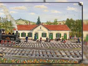  Fotó: Fotó: Göncz János festménye »A lendvai (alsólendvai) vasút 130. évfordulója« c. könyv borítóján