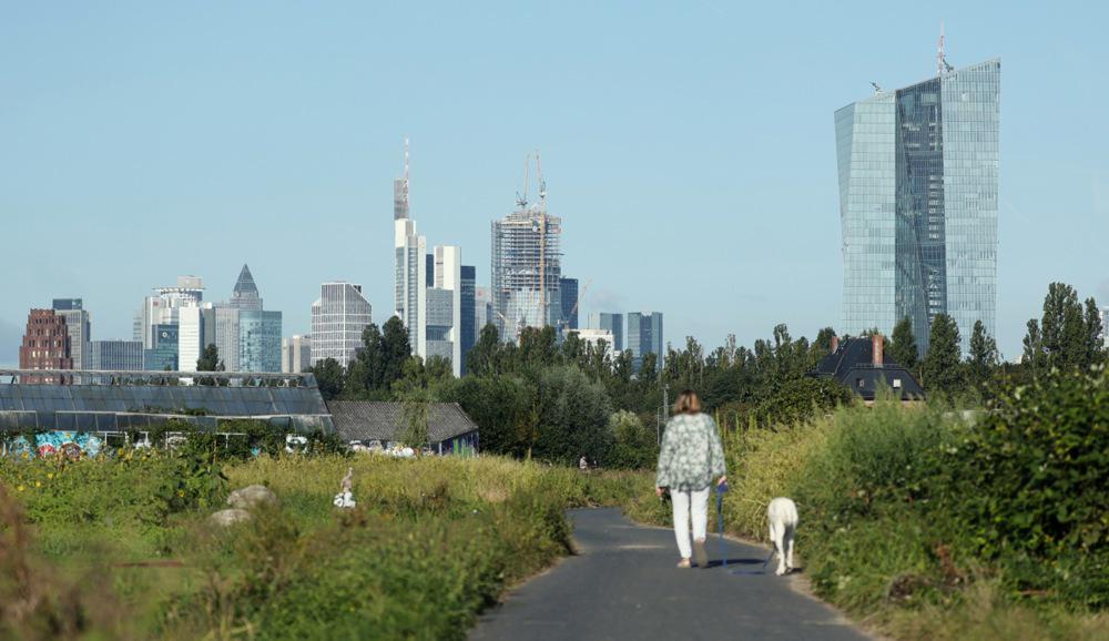Pogled na Frankfurt, nemško finančno središče. Foto: EPA
