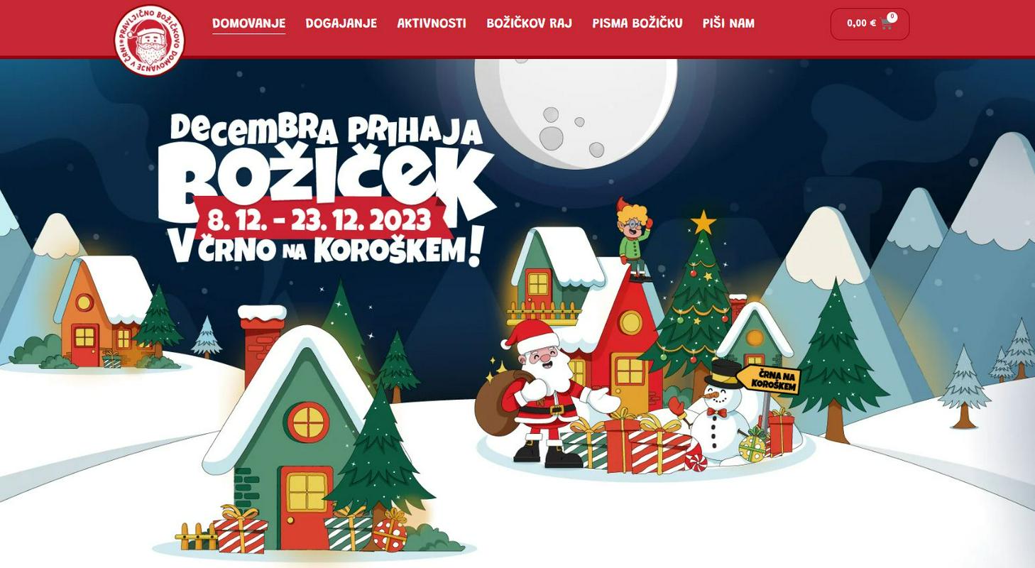 Za svoj dom sta si Božiček in vilin Tjan letos izbrala Božičkov raj v Črni na Koroškem. Foto: Organizator