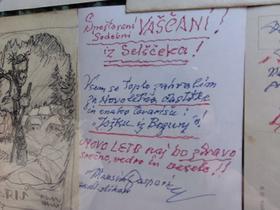 Originalne razglednice, ki sta si jih pisala Jožko Meden in Maksim Gaspari. Foto: Tanja Mojzer