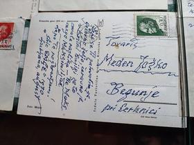 Originalne razglednice, ki sta si jih pisala Jožko Meden in Maksim Gaspari. Foto: Tanja Mojzer