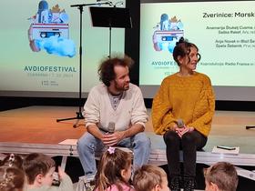 Dramska igralca Blaž Šef in Anja Novak. Foto: Tanja Mojzer