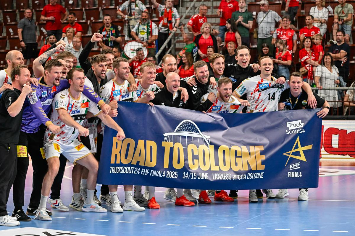 Magdeburg je v zadnji sekundi dvignil vstopnico za final four v Kölnu. Foto: EPA Magdeburg je v zadnji sekundi dvignil vstopnico za final four v Kölnu. Foto: EPA