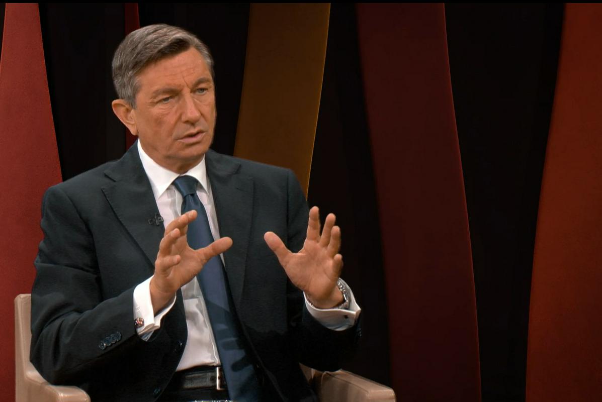 Borut Pahor. Intervjuval ga je novinar Jože Možina. Foto: TV Slovenija/posnetek zaslona Borut Pahor. Intervjuval ga je novinar Jože Možina. Foto: TV Slovenija/posnetek zaslona