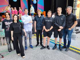 Čist hud žur na Kongresnem trgu (Rock band Gimnazije Celje). Foto: Tanja Mojzer