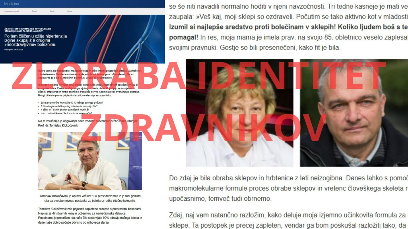 Zdravniška zbornica opozarja na zlorabe identite zdravnikov za promocijo domnevnih čudežnih zdravil
