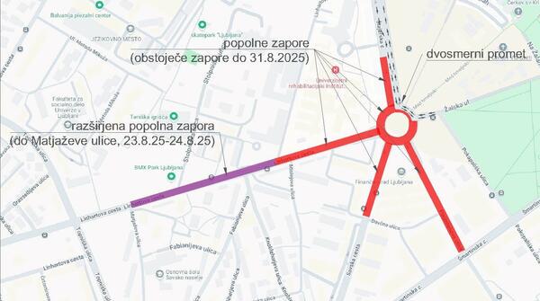 Krožišče Žale v Ljubljani bo po napovedih župana odprto predvidoma naslednji teden