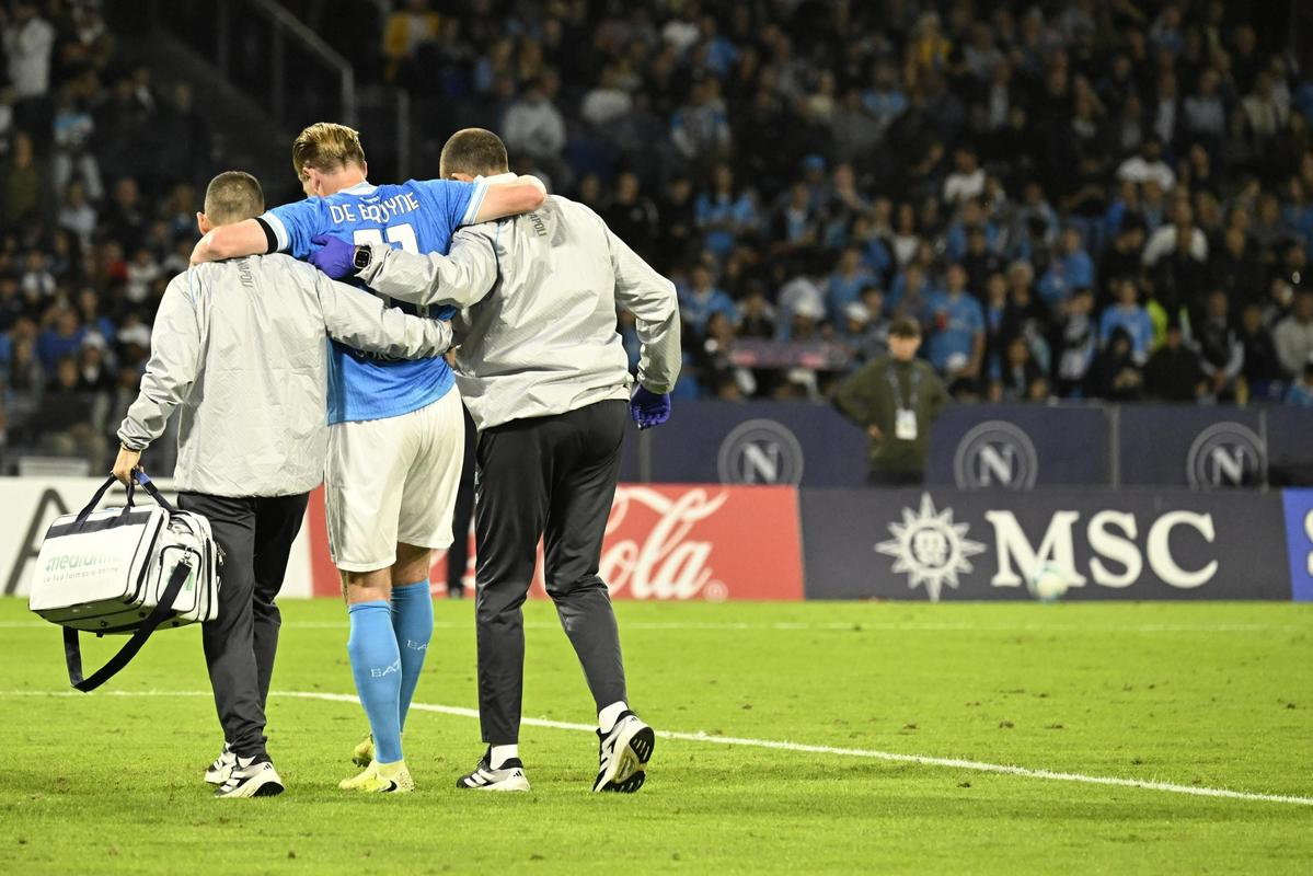 De Bruyne do konca leta ne bo več igral, Napoli v težavah