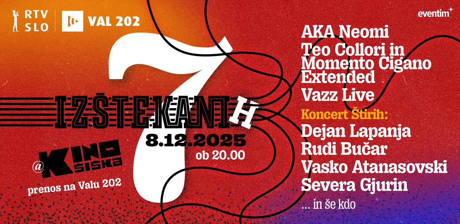 Znane so zvezde koncerta Izštekanih 7