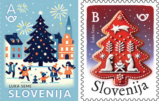 Na novih znamkah tudi Kristusovo rojstvo, prašič in otroško praznično veselje
