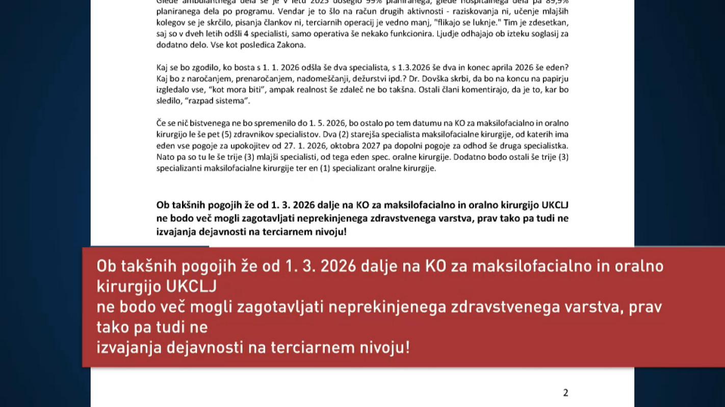 Bo oddelek za maksilofacialno kirurgijo razpadel? UKC miri, da so razmere normalne.