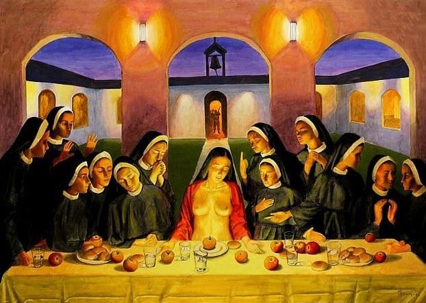 Na najpomembnejšem bienalu v Indiji slika, ki se sklicuje na Zadnjo večerjo, sprožila proteste