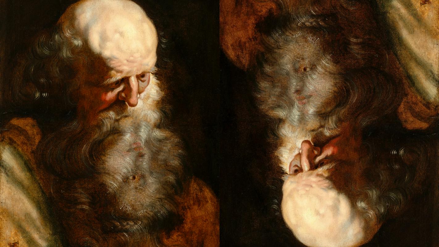 Najdena redka Rubensova študija moškega, ki ima v bradi narisan ženski obraz