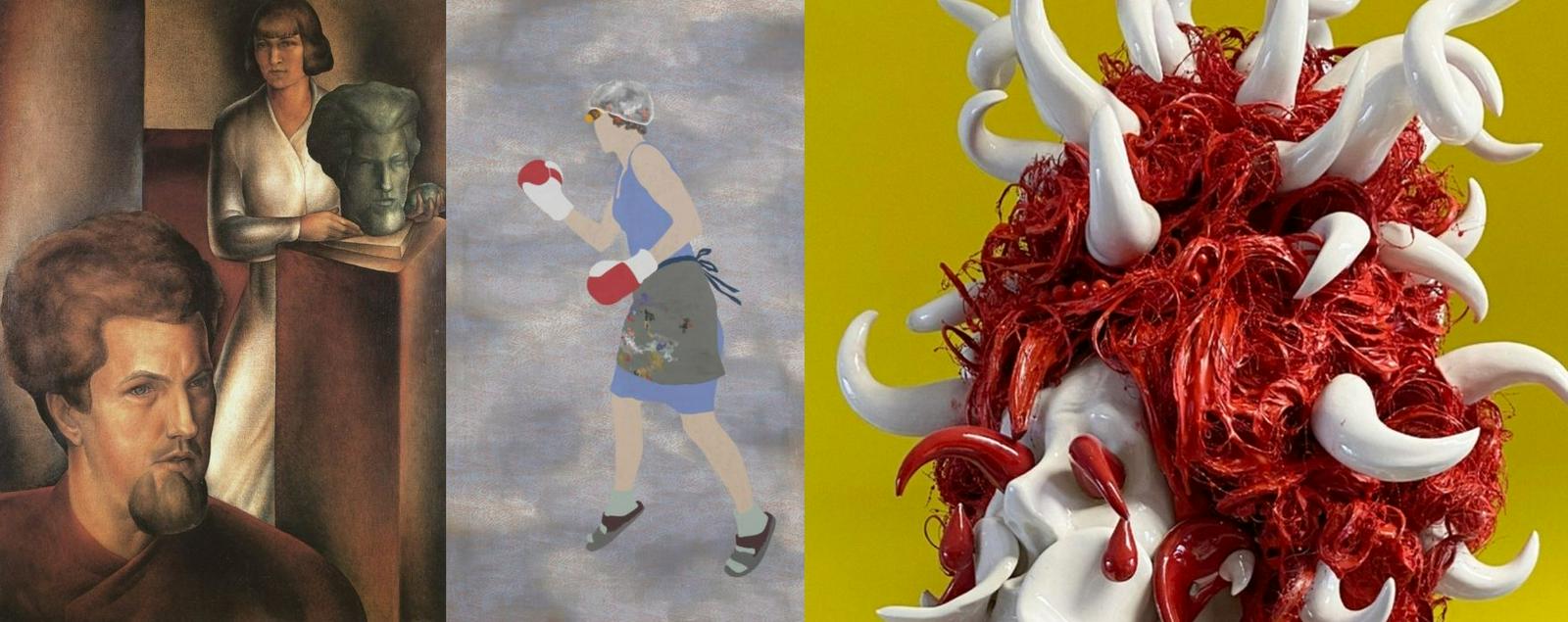 Dvojni skok v opus Toneta Kralja, štirje vrhunski samouki, v nekdanji cerkvi pa slike Ane Sluga