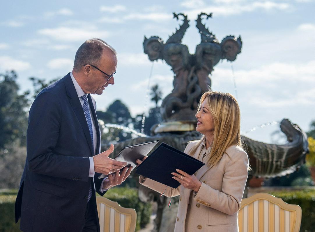 Zbliževanje Italije in Nemčije – Meloni in Merz za tesnejše gospodarsko in obrambno sodelovanje