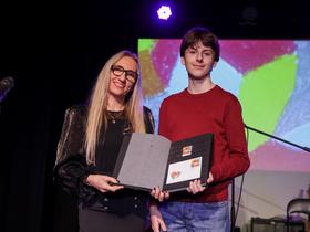 Simona Koser Šavora iz Pošte Slovenije in Niko Štefe Foto: Barbara Reya