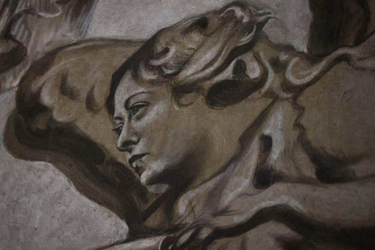 Italijani preiskujejo, zakaj je bil pri restavraciji cerkvene freske angel predelan v Giorgio Meloni