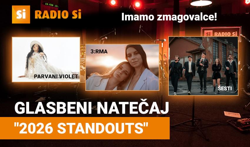 Znani so zmagovalci glasbenega natečaja Radio Si 2026 Standouts