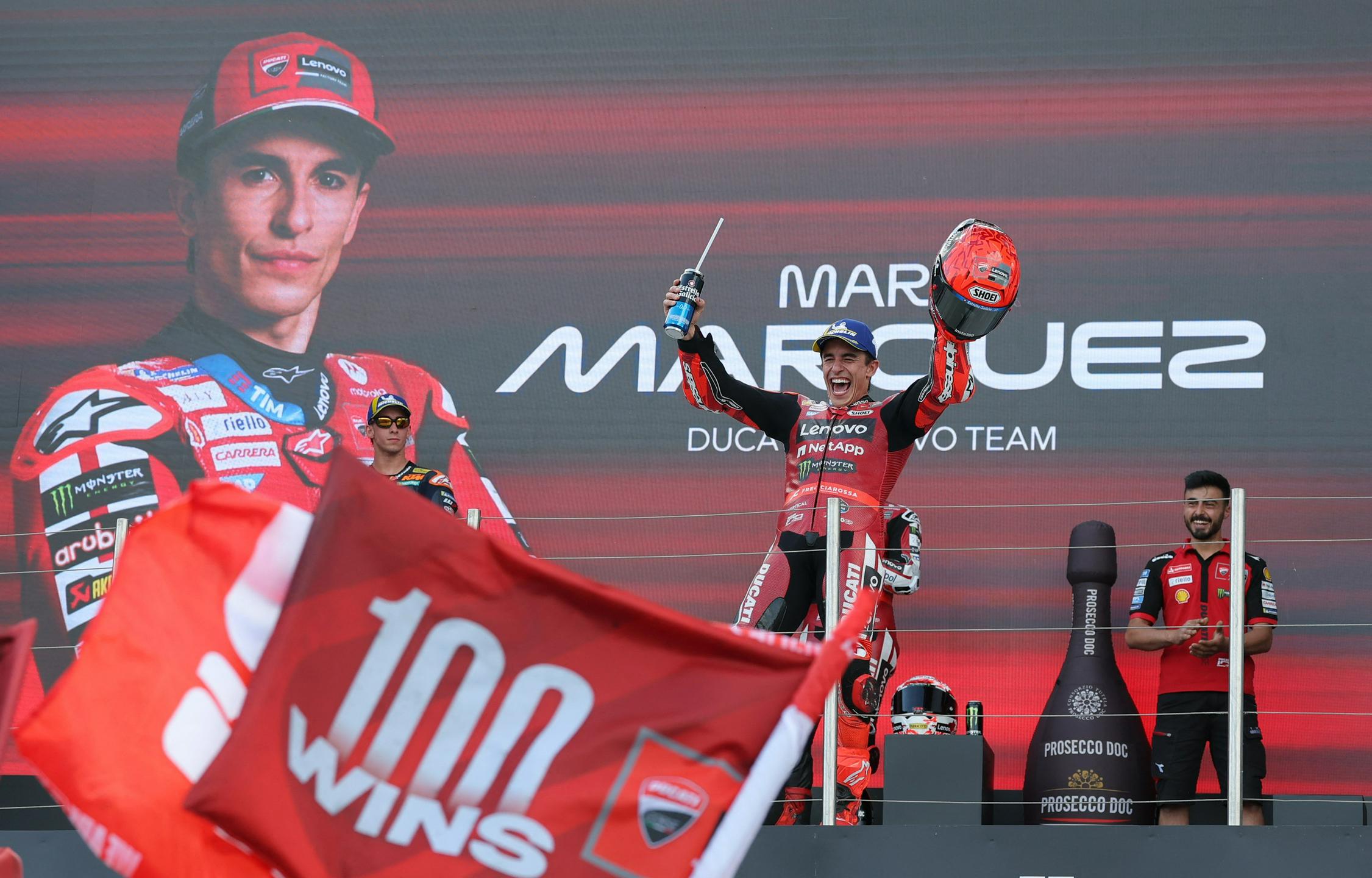 Marc Marquez v Balaton Parku slavi 100. jubilejno zmago