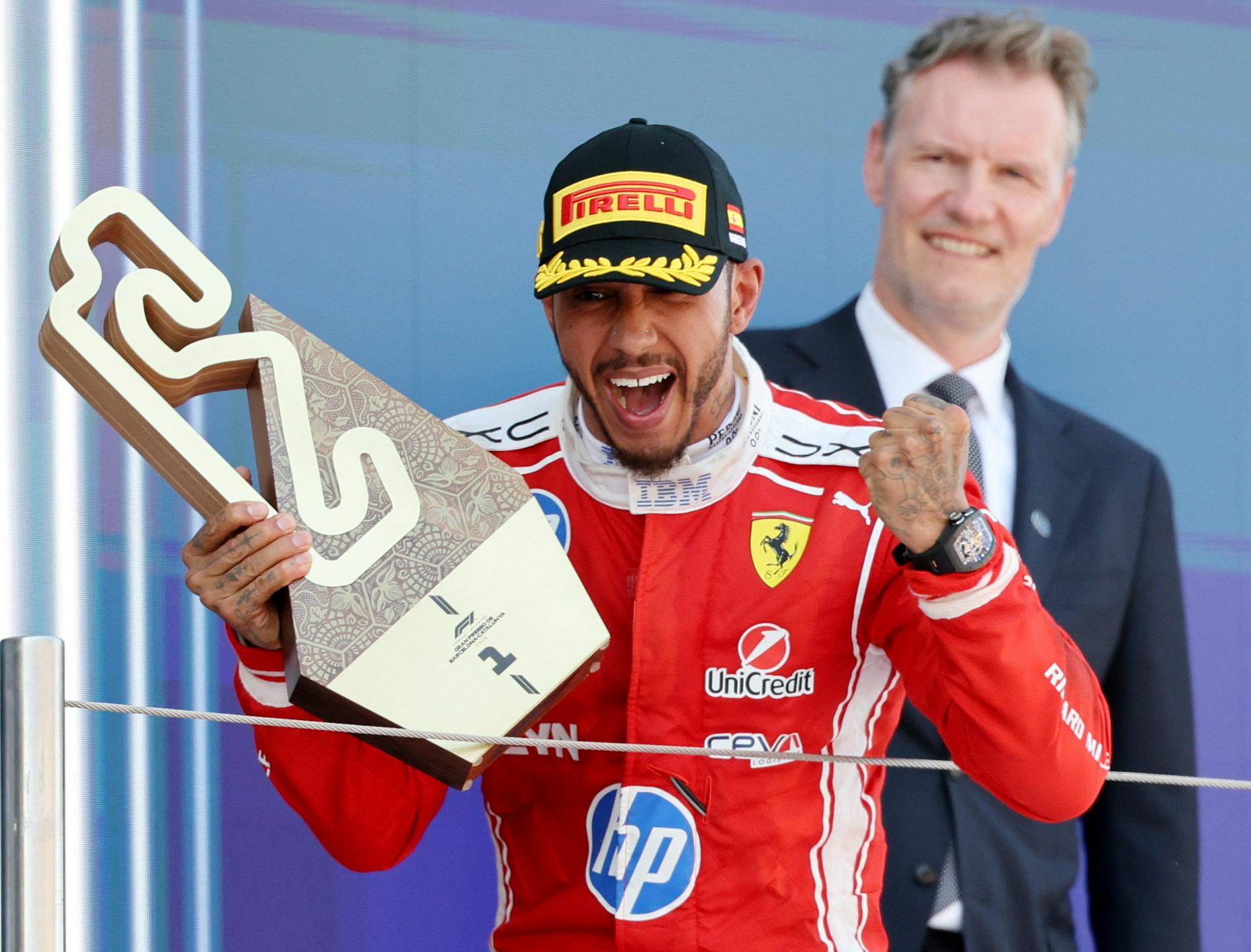 Prva zmaga Lewisa Hamiltona pri Ferrariju