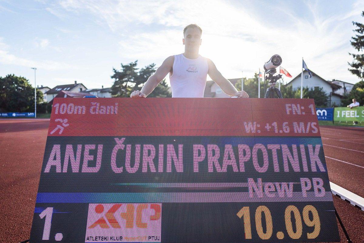 Anej Čurin Prapotnik popravil državni rekord Osovnikarja na 100 metrov