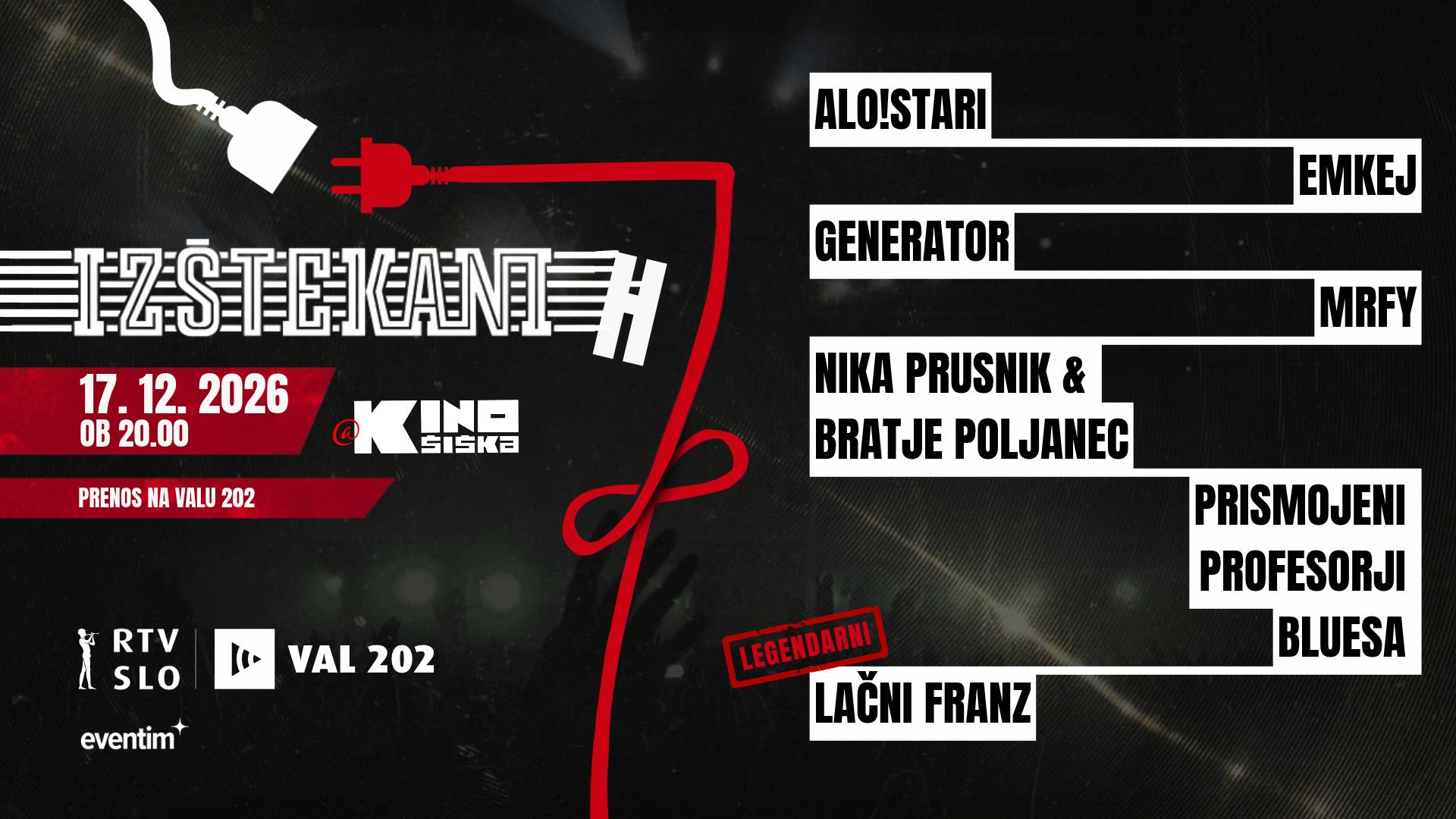 Znana glasbena imena koncerta Izštekanih 7