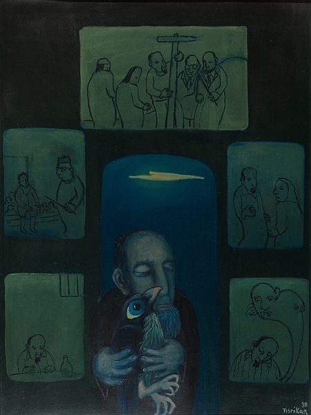 Tisnikarjevo slikarstvo zaznamuje pretresljiva izrazna moč, eksistencialno nabita motivika in hkrati ljudska preprostost. Foto: Koroška galerija, foto: Tomo Jeseničnik